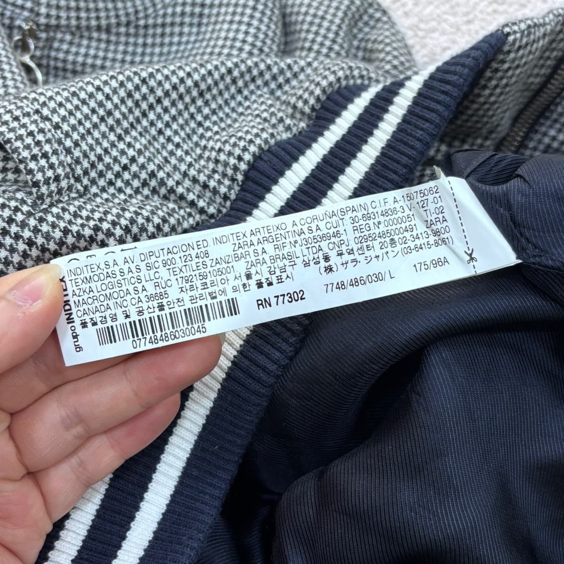 L 자라 트라파룩 하운드투스 체크무늬 집업 자켓 0515Y 상품이미지4