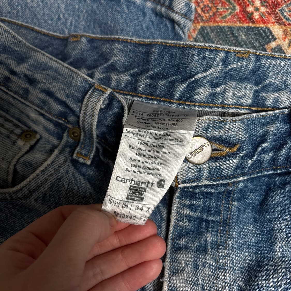 칼하트 가죽탭 데님팬츠 상품이미지7