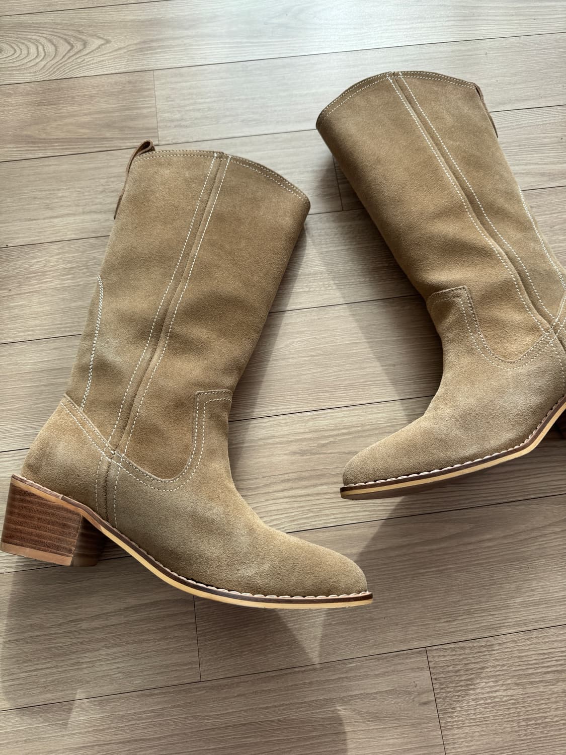 마뗑킴) 웨스턴 미들 부츠 카멜 상품이미지8