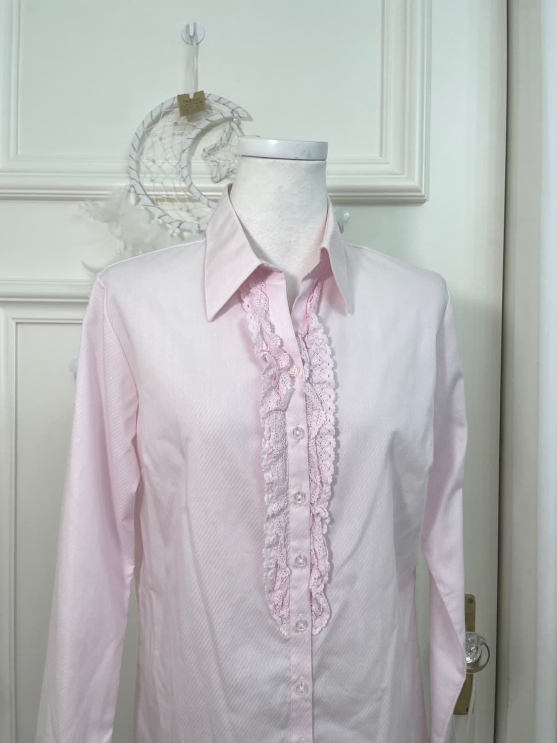 pink lace ruffle point shirt 상품이미지5