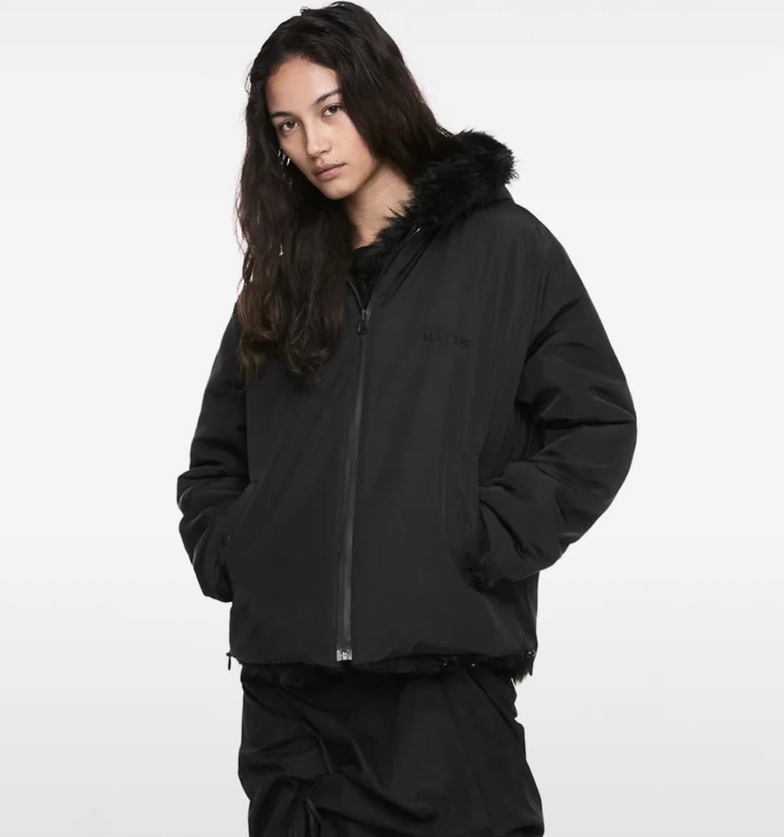 나체 리버시블 후디 퍼 자켓 상품이미지3