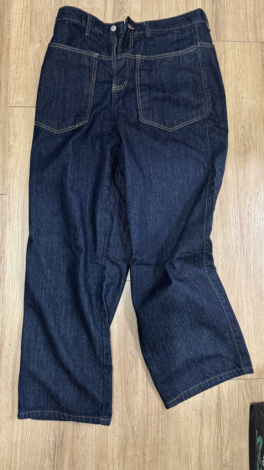 르아르 커브드 와이드 생지 데님 팬츠  상품이미지2