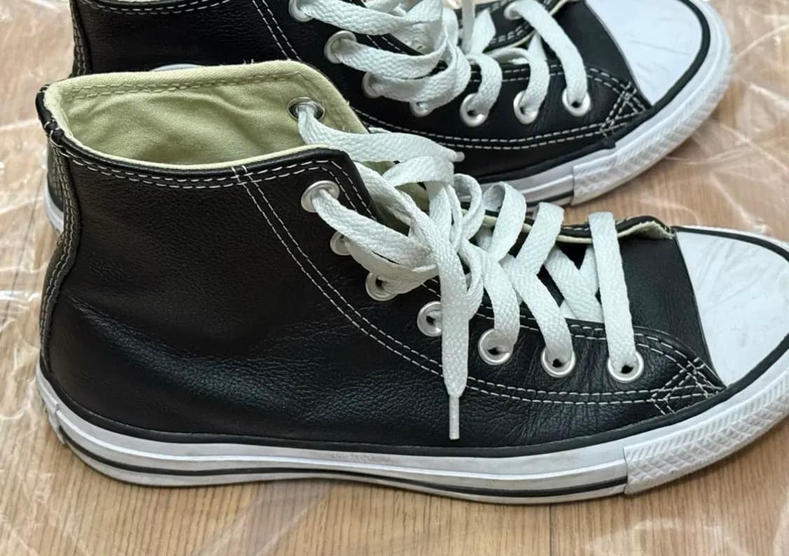 컨버스 척 테일러 올스타 하이 레더 블랙 (235) 상품이미지5