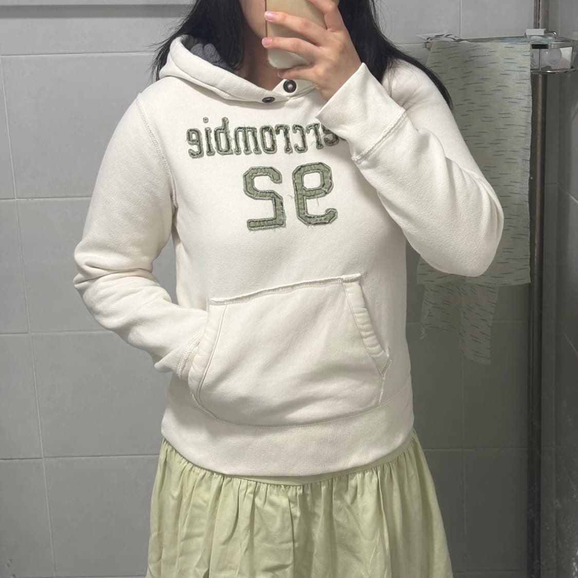 대대장) 아베크롬비 말차🌱로고 슬림핏 후드티 상품이미지7