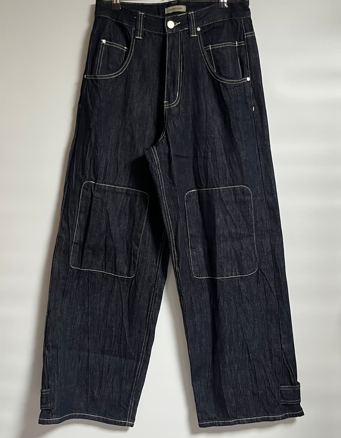 마틴플랜 더블니 캣워싱 와이드 생지 데님 팬츠 청바지 30 상품이미지1