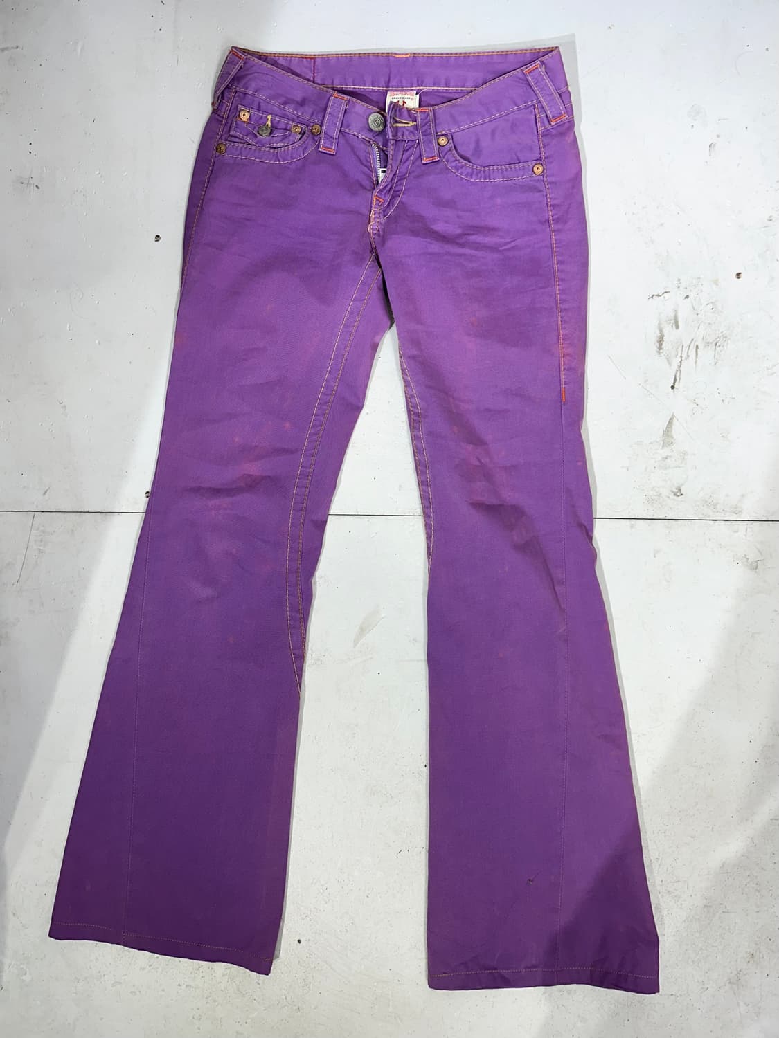 USA 트루 릴리전 퍼플 극희귀 락스타 부츠컷 플레어진 데님 팬츠 청바지 상품이미지4