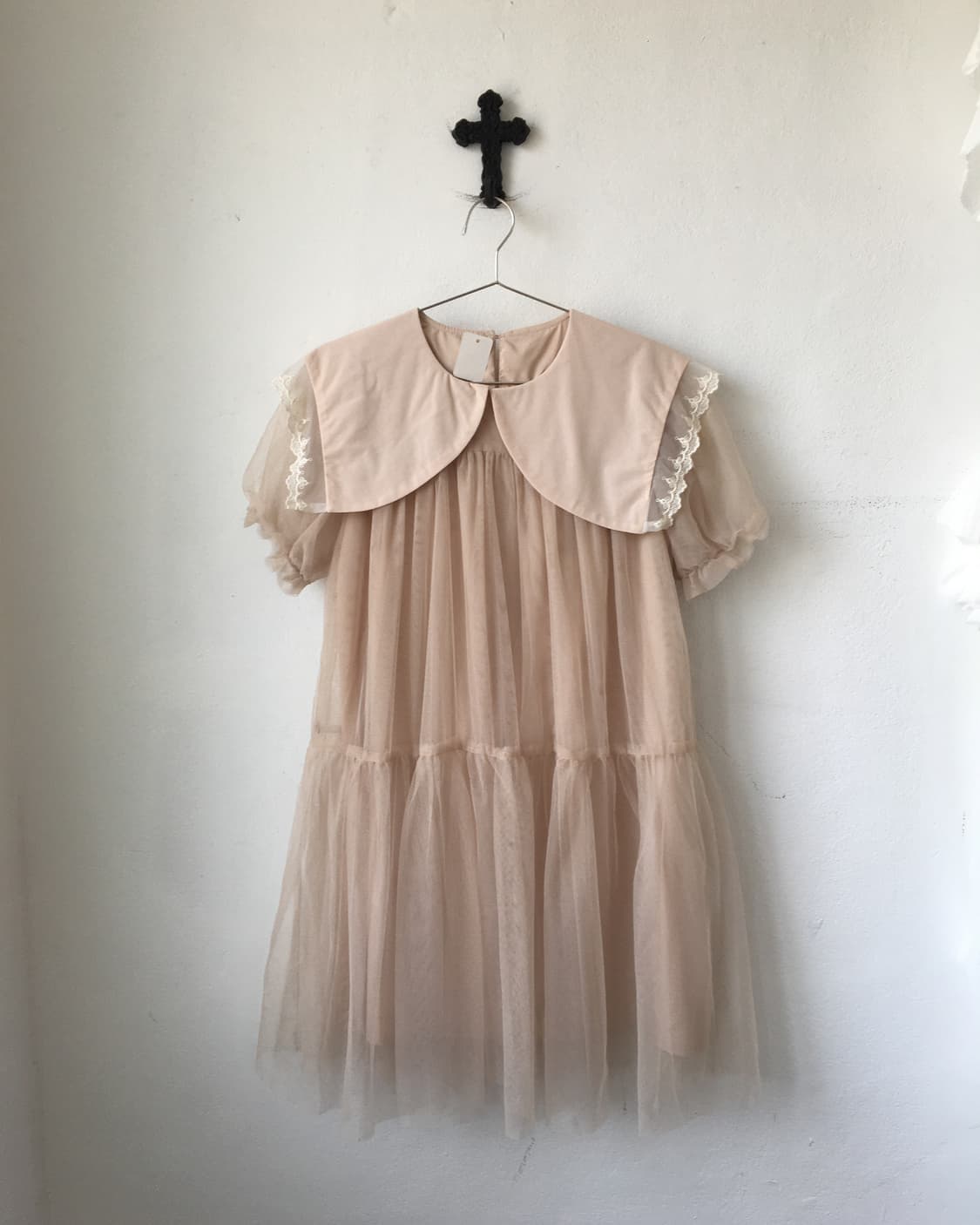 Lace trimming sailor collar point sha on 상품이미지2