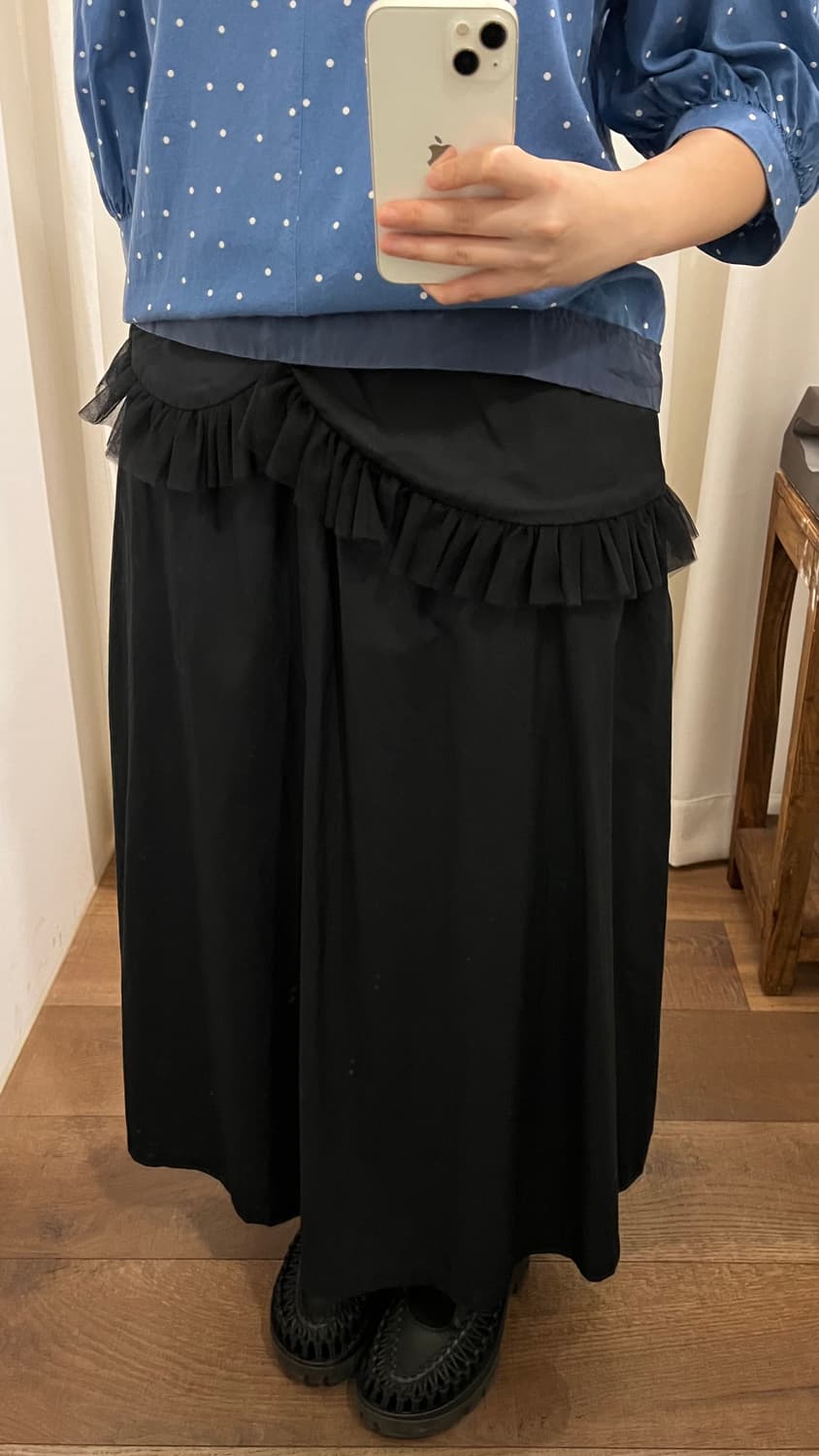 Tulle Frill Lace Long Skirt 상품이미지3