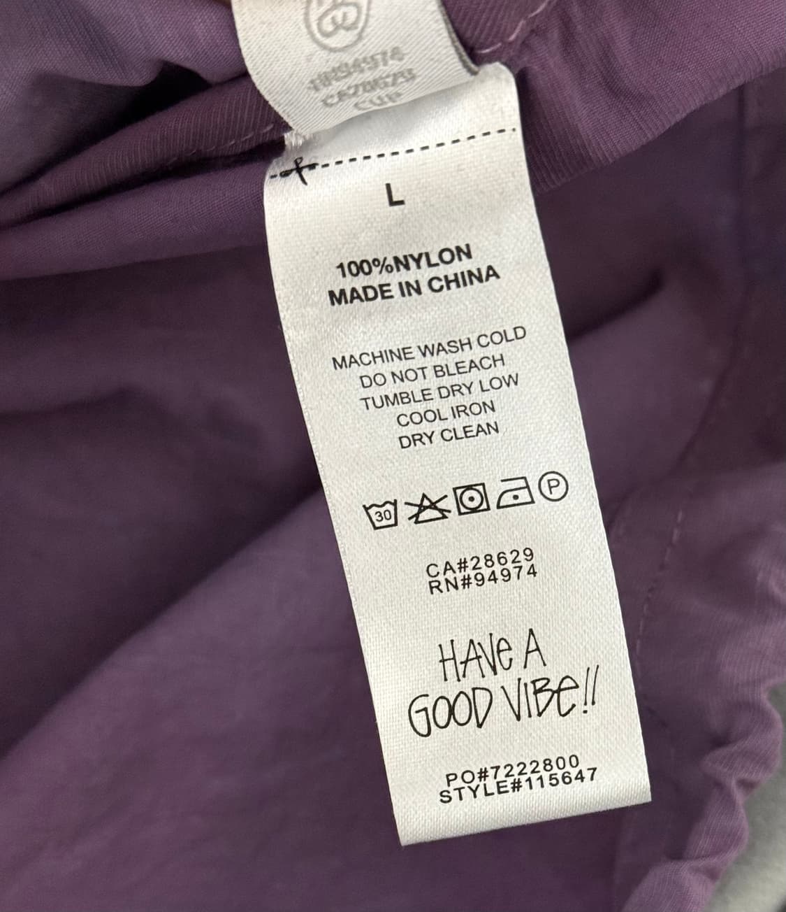 스투시 비치 쉘 자켓 바람막이 퍼플 L 상품이미지5