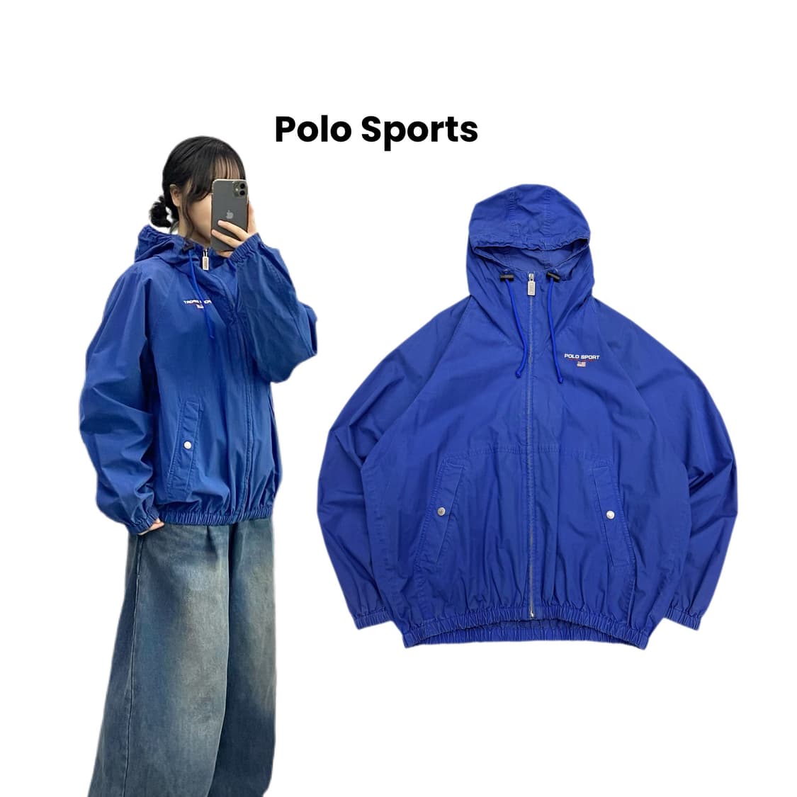 폴로 스포츠 90s 풀오버 하이넥 바람막이 자켓 상품이미지1