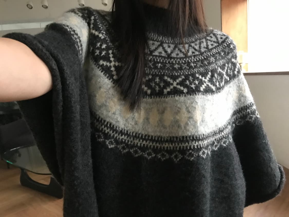 vintage pattern knit one-piece 상품이미지5