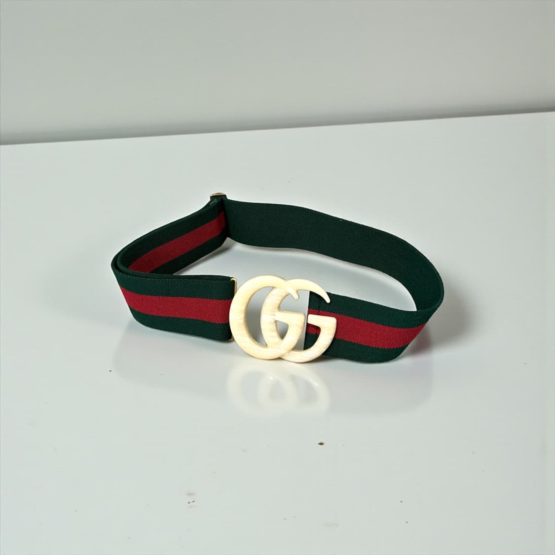 구찌 엘라스틱 웹 마블 GG버클 벨트 상품이미지5