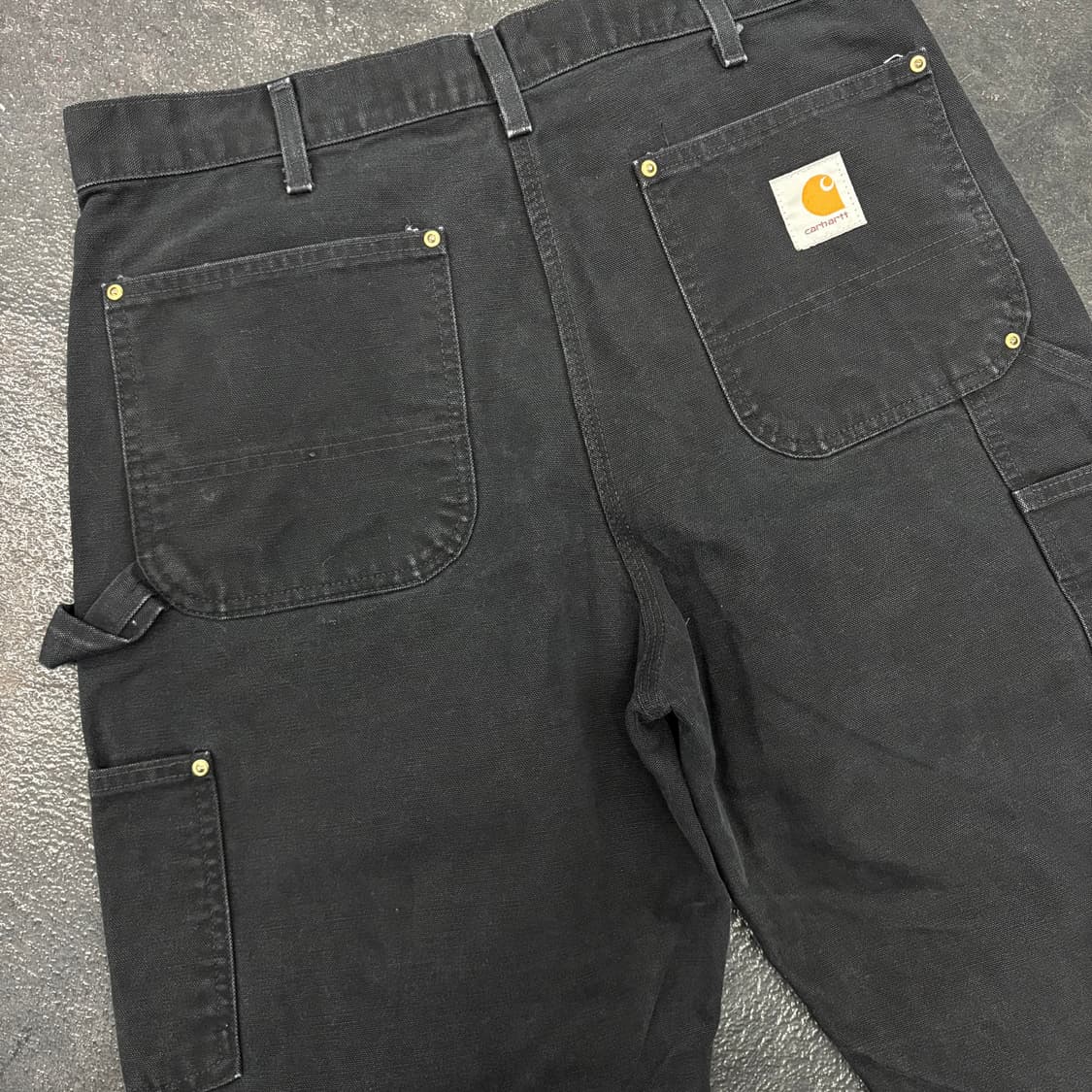 (34)90s usa칼하트 블랙 더블니 팬츠 상품이미지4