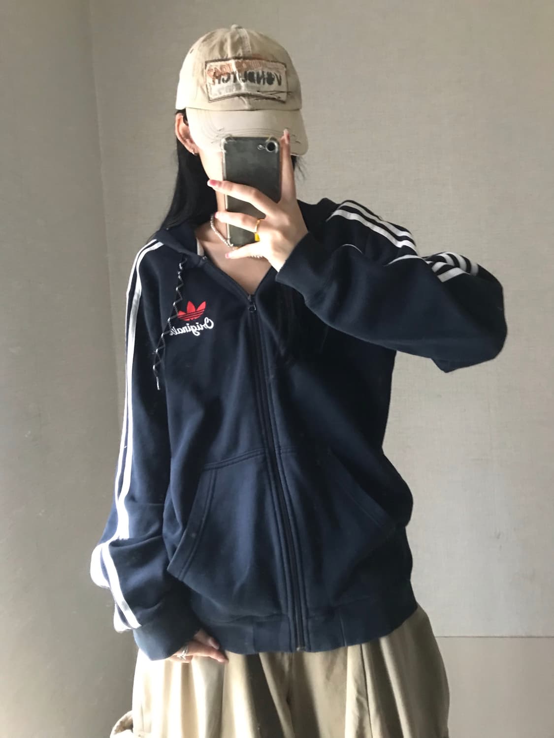 아디다스 블랙 삼선 후드집업 상품이미지1