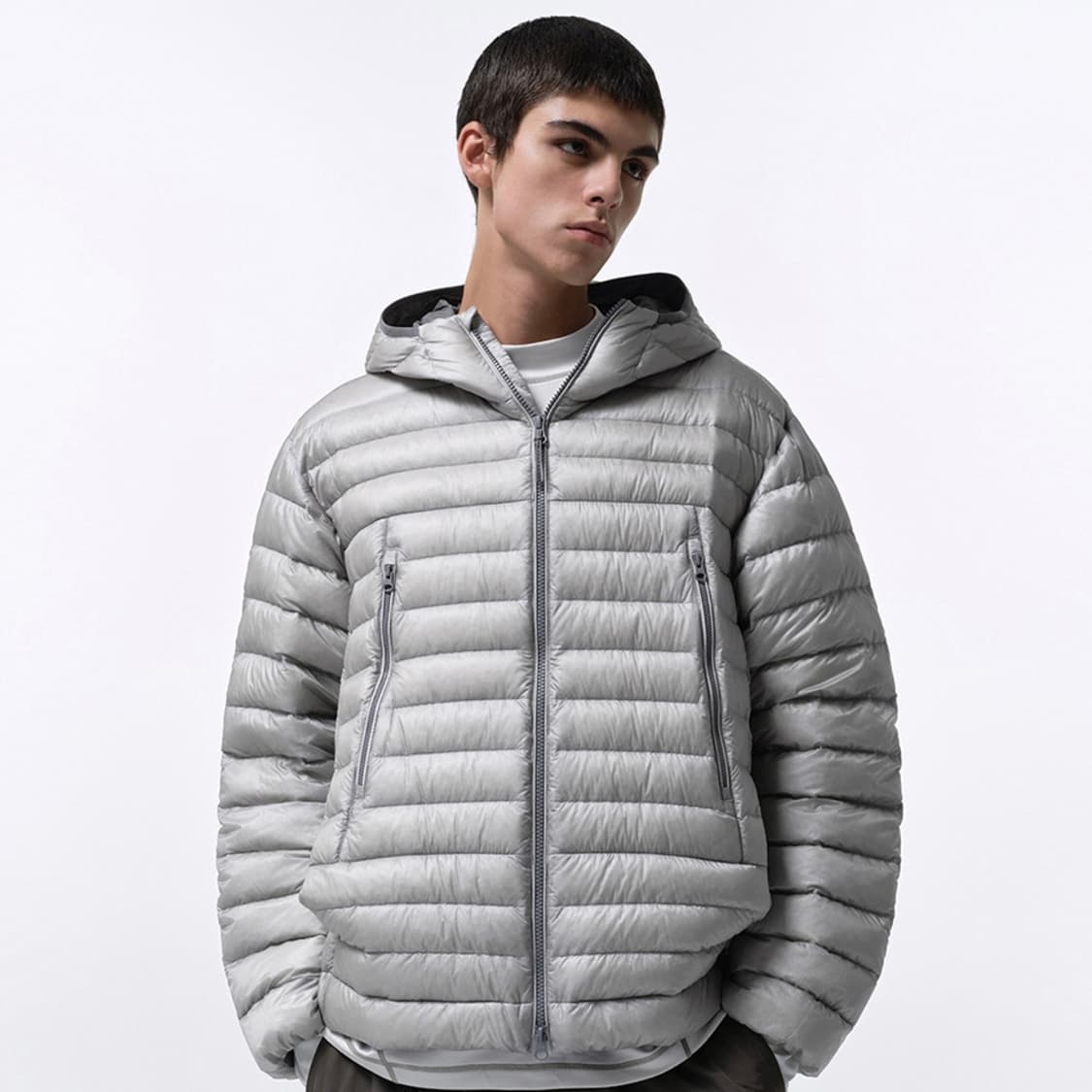 무탠다드 시티 레저 시어 립스탑 경량패딩 라이트 그레이 상품이미지1