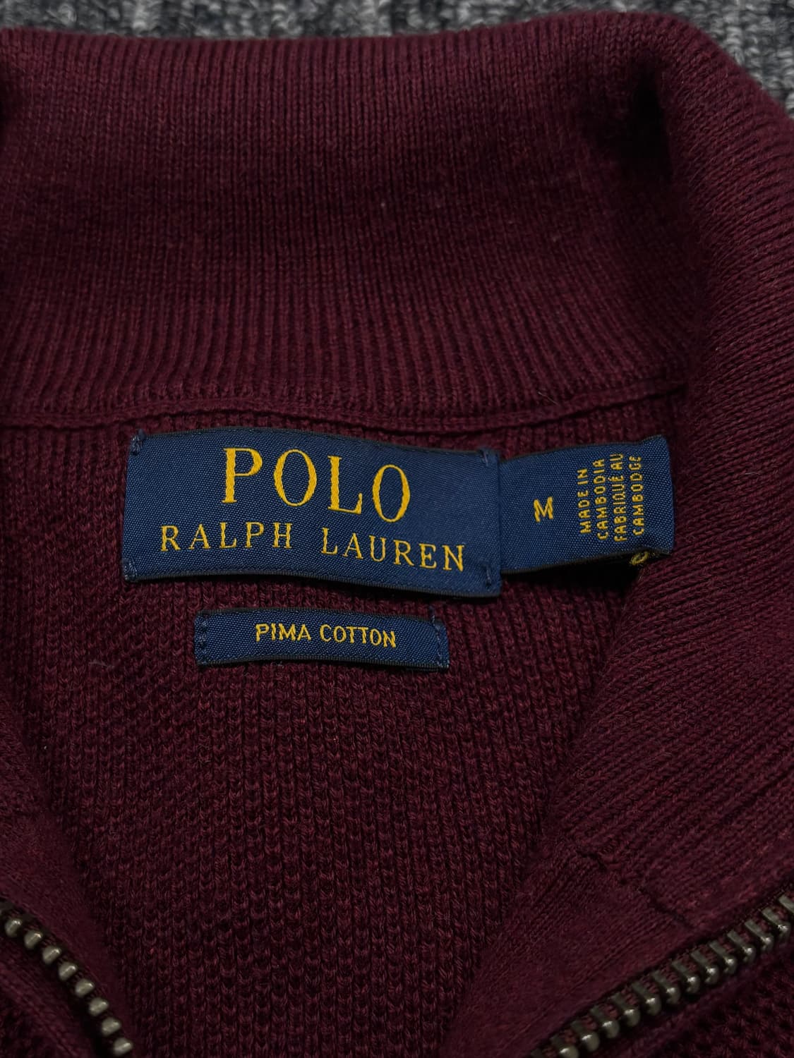 폴로 버건디 피마코튼 하프집업 니트 상품이미지6