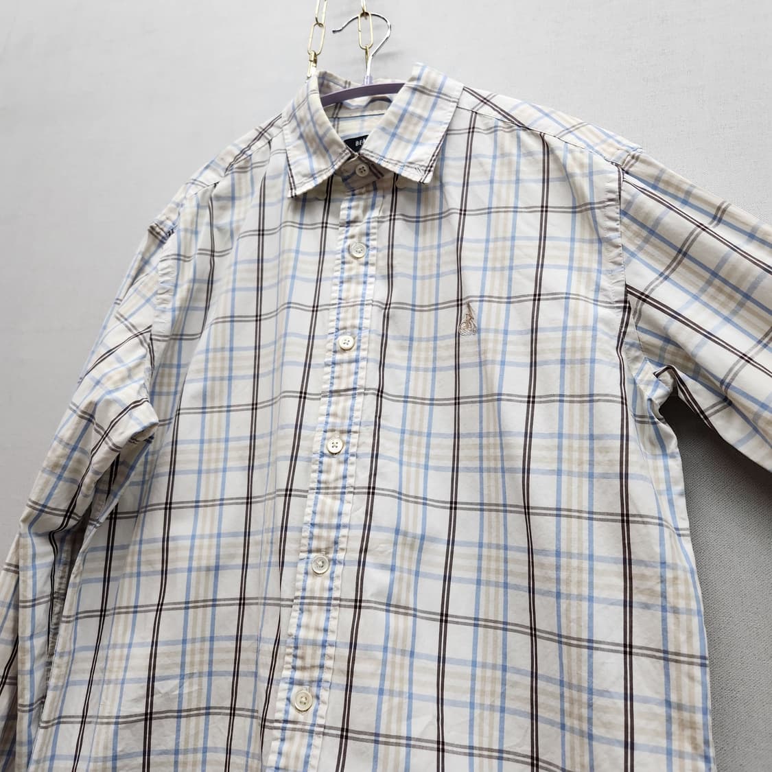 빈폴 오가닉 코튼 로고 체크 셔츠100(L) 상품이미지3