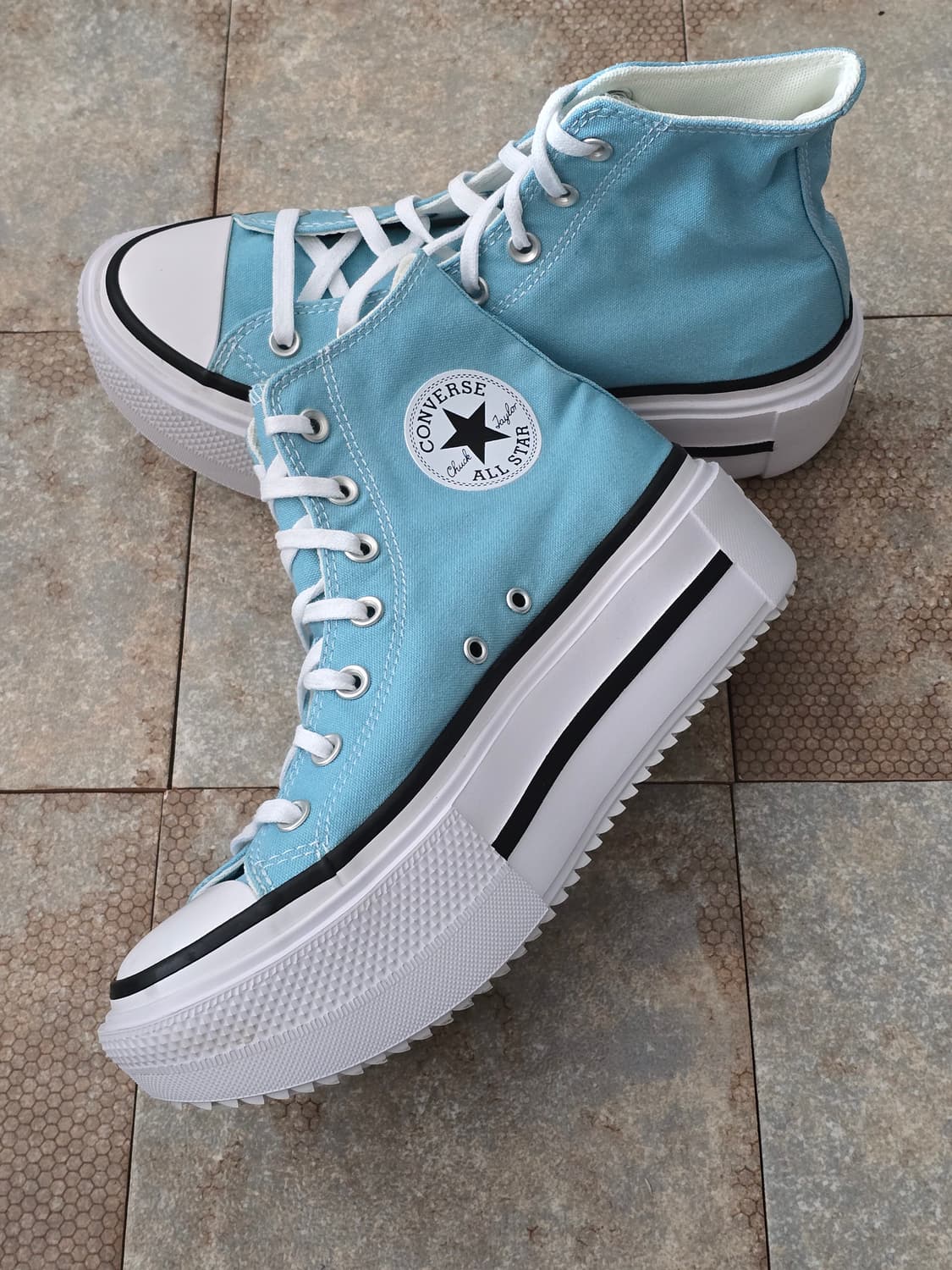 (250)컨버스 척테일러 올스타 더블 스택 데자 블루 하이 상품이미지5