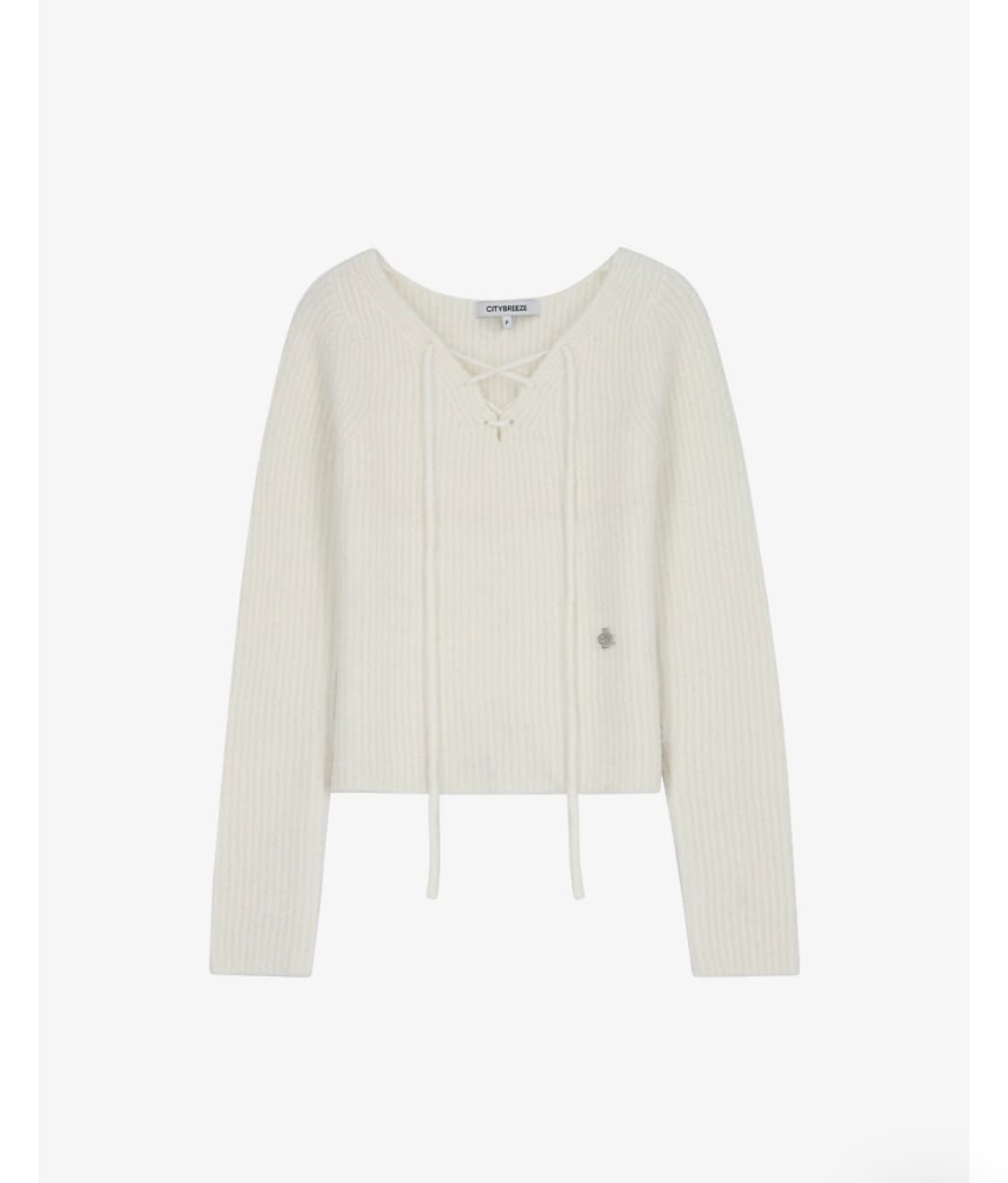 시티브리즈 부클 웨스턴 레이스업 니트_IVORY 상품이미지1