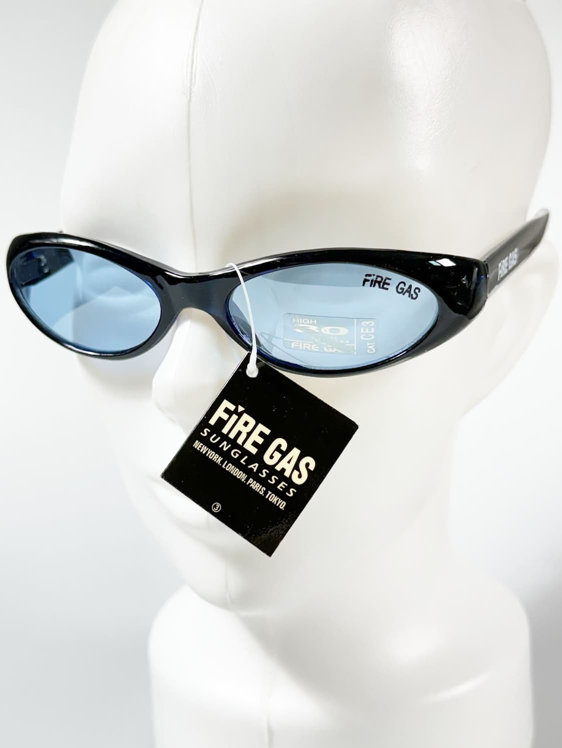 90s FIRE GAS 블랙 블루 볼드 오벌 빈티지 틴트 선글라스 상품이미지8