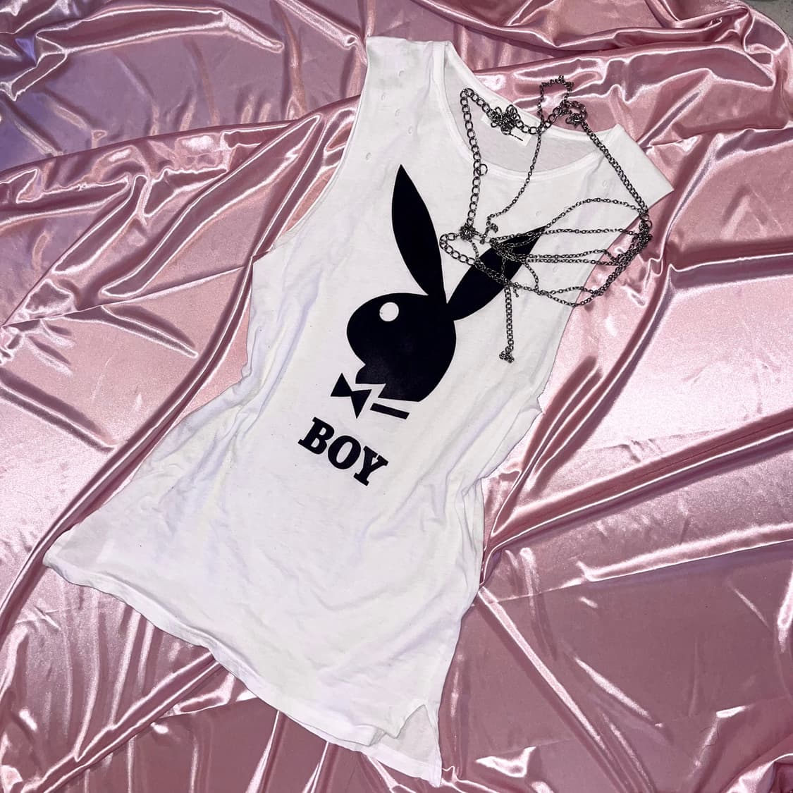 PLAY BOY bunny tank  플레이보이 프린팅 롱 슬리브리스 상품이미지1