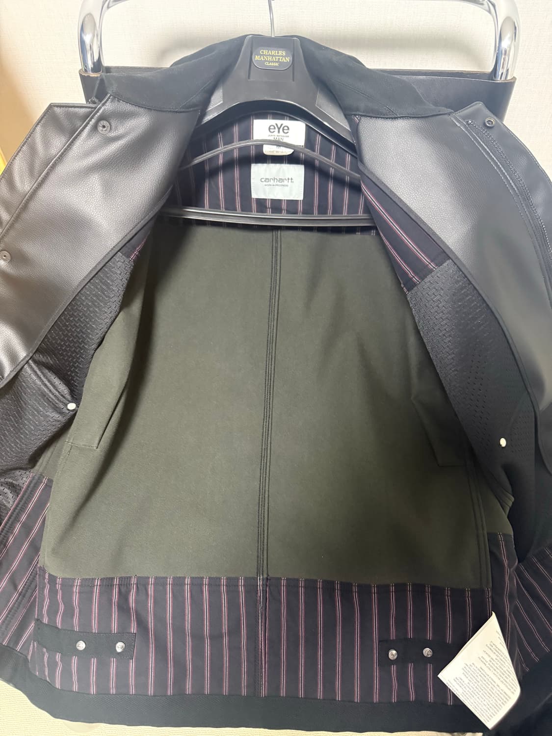 준야와타나베 칼하트 레더패치 워크자켓 상품이미지5