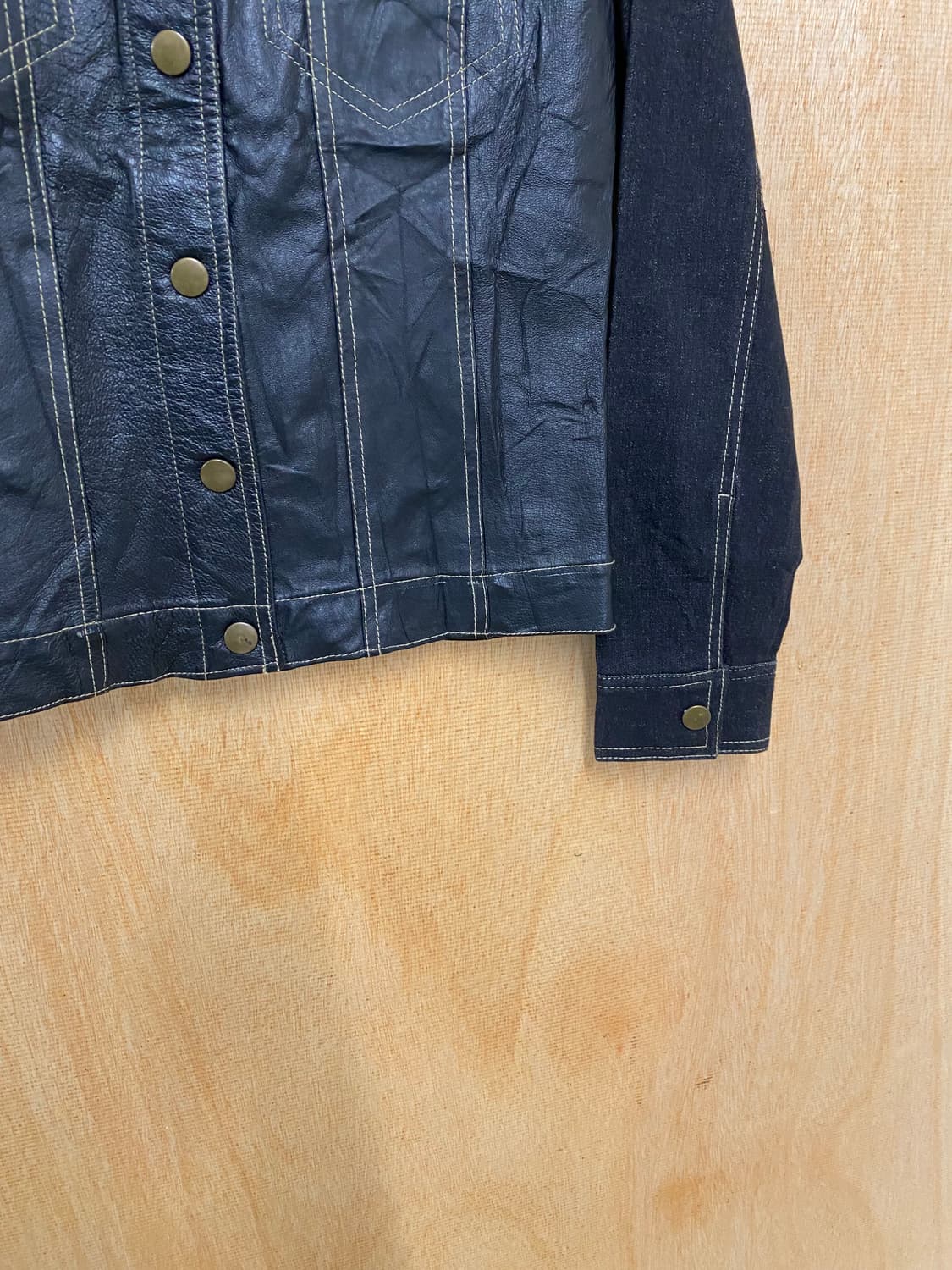 VTG leather denim jacket 일본빈티지 레더 데님 자켓 상품이미지5