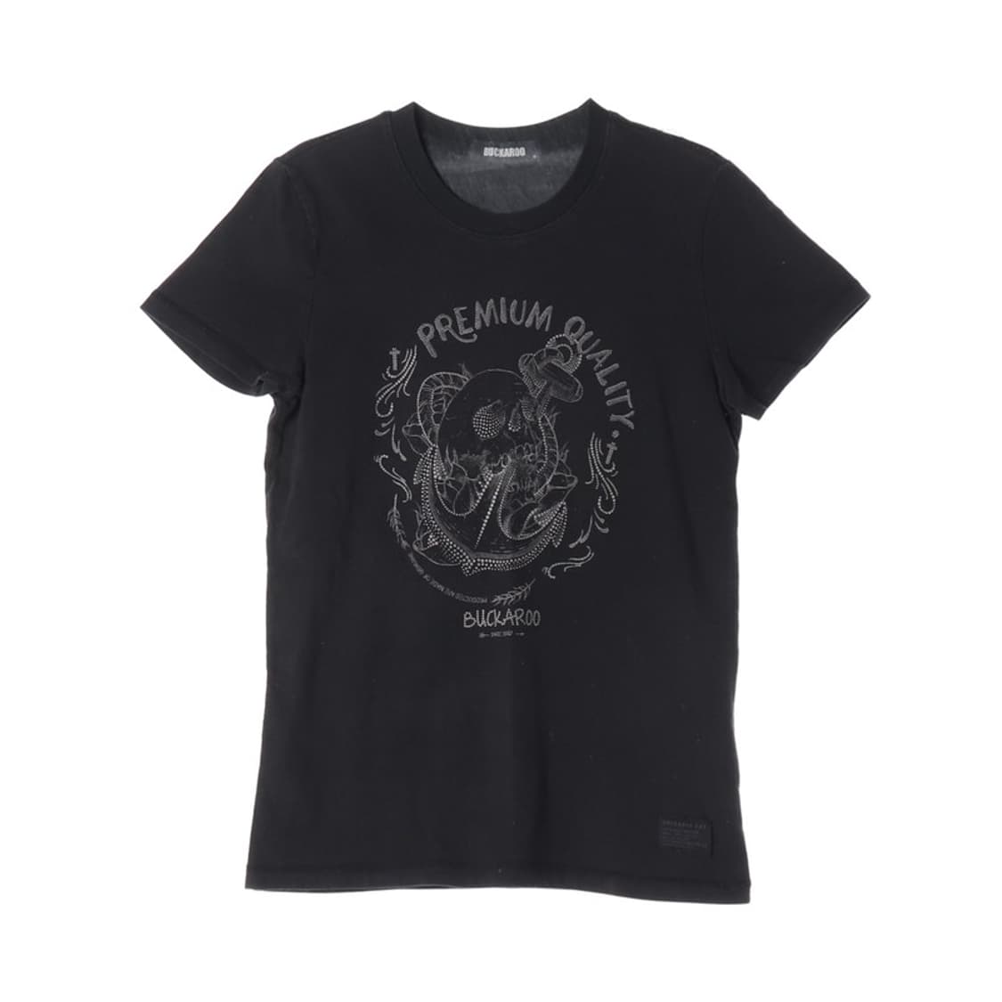 버커루 블랙 빈티지 그래픽 반팔티 S 상품이미지1