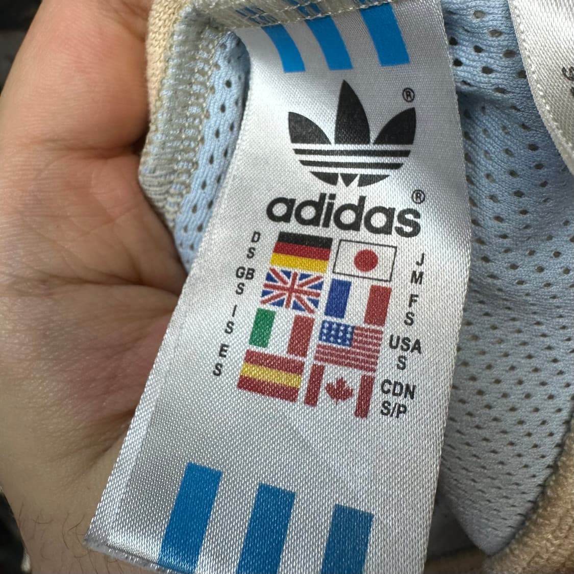 아디다스 빈티지 브라운삼선 만국기트랙탑져지 S 상품이미지4