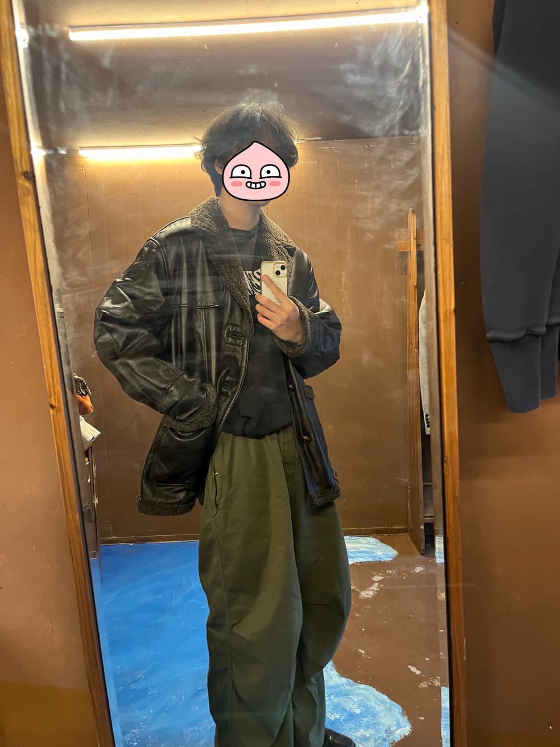 (착샷) Sir Baron 카우 레더 무스탕 xl 상품이미지8