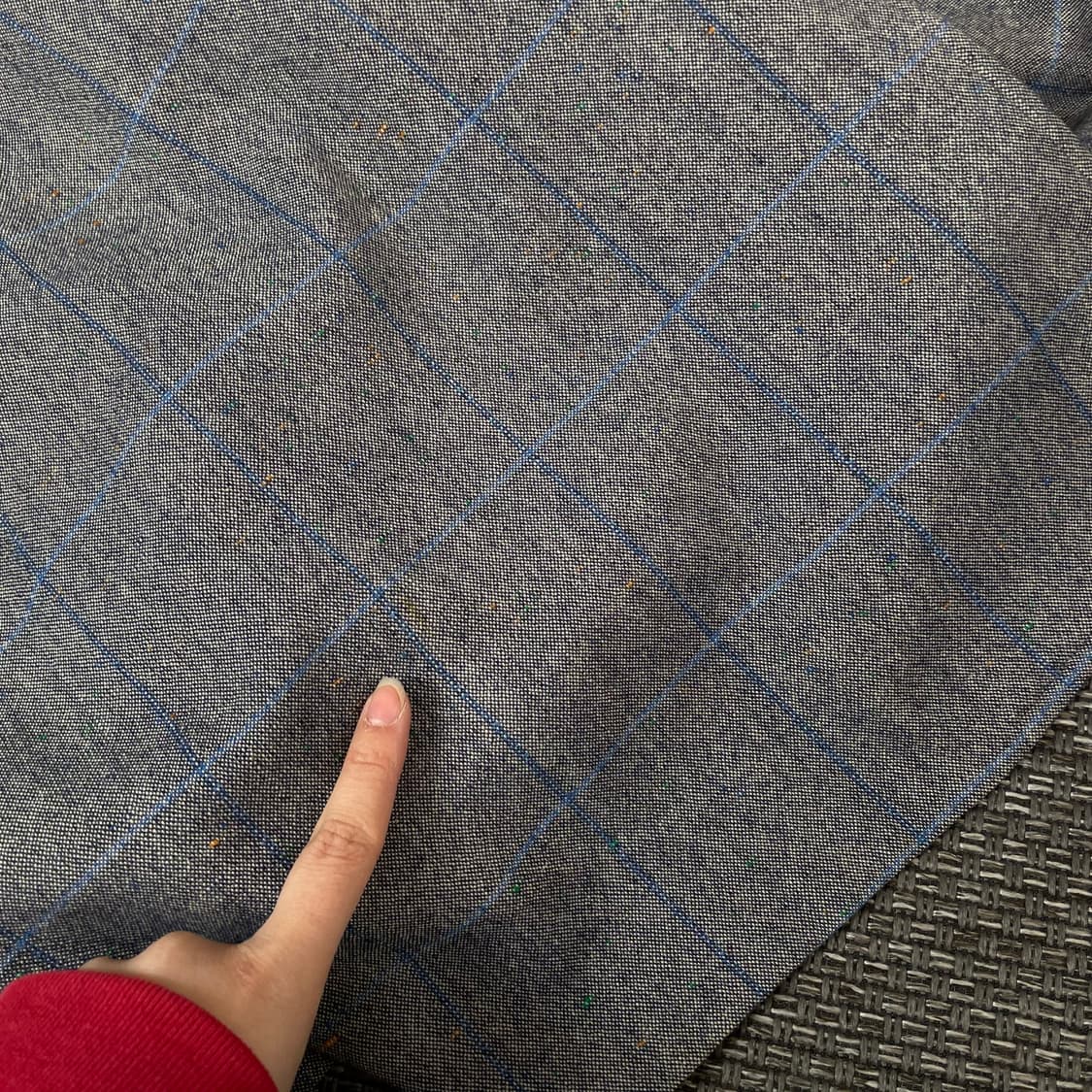 Dormeuil 그레이 블루 체크 싱글 코트 상품이미지8