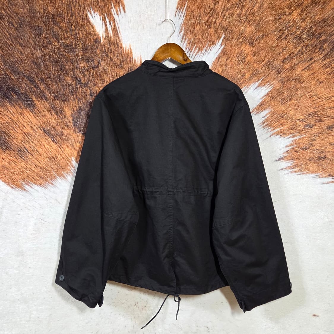 블랙 오버핏 크롭 코튼 자켓 상품이미지5