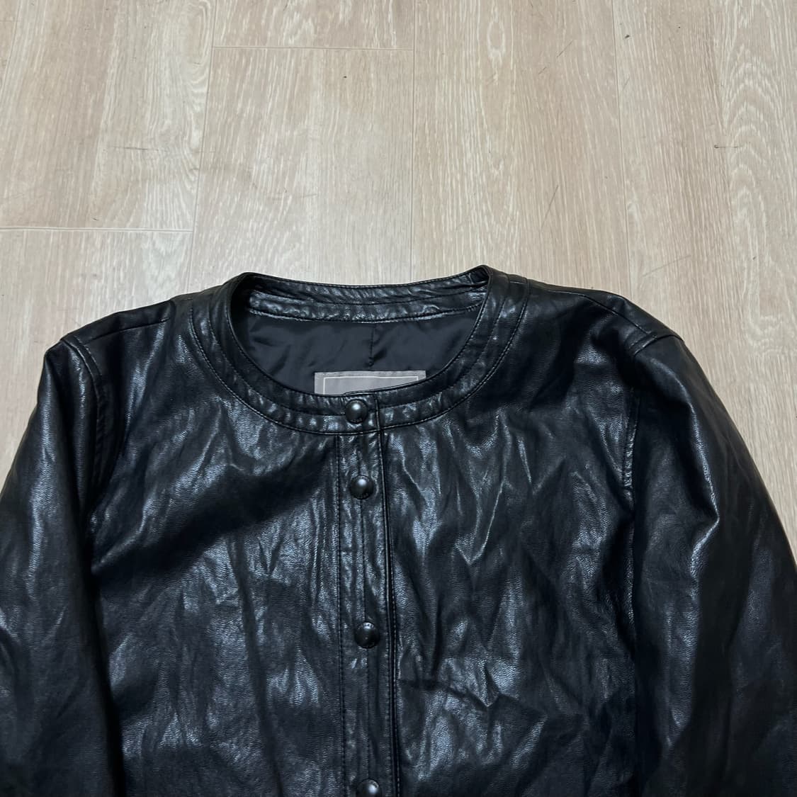 BCBG 비씨비지 여성 싱글 노카라 가죽자켓 55-66  상품이미지2