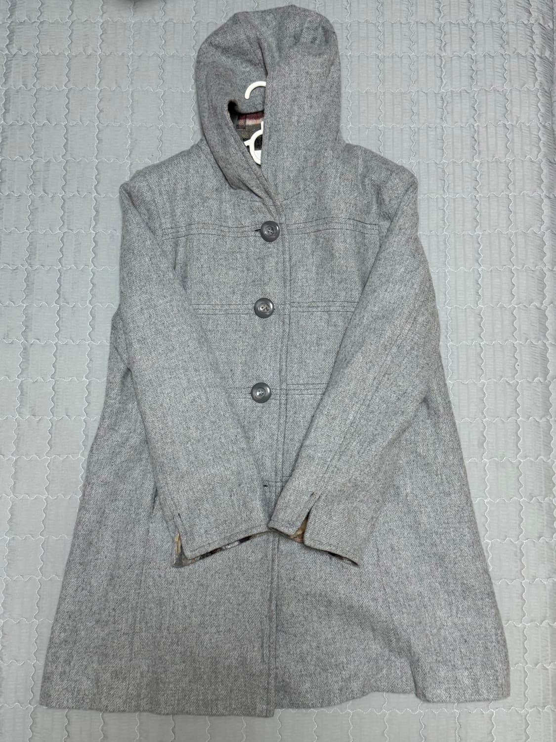 회색 후드 떡볶이 코트 상품이미지2