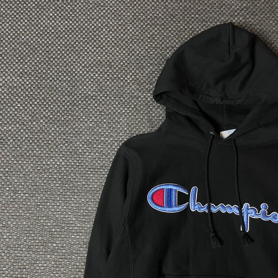 챔피온 리버스위브 빅로고 블랙 후드티 S 상품이미지3
