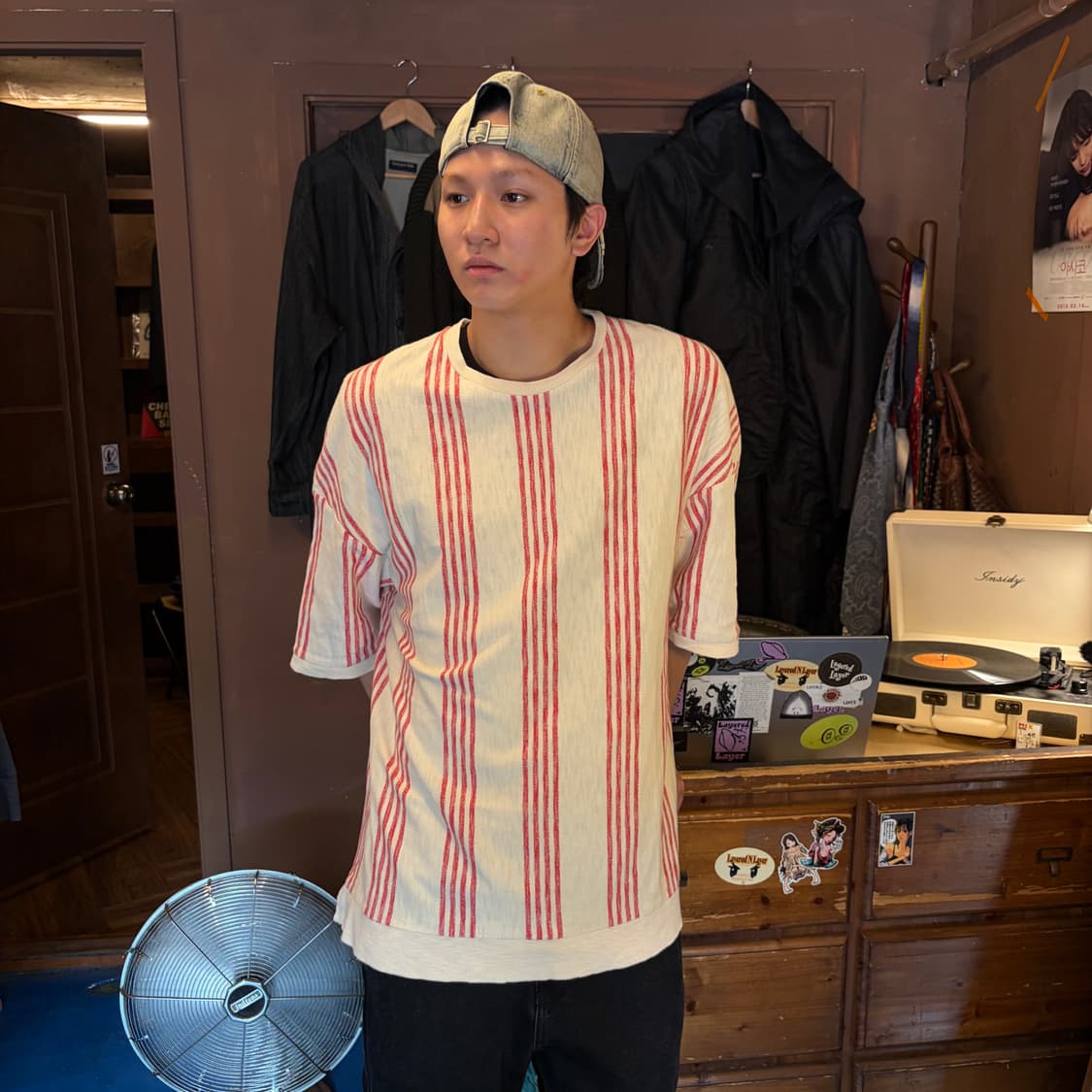 RED STRIPE SLUP COTTON T-SHIRTS 상품이미지5