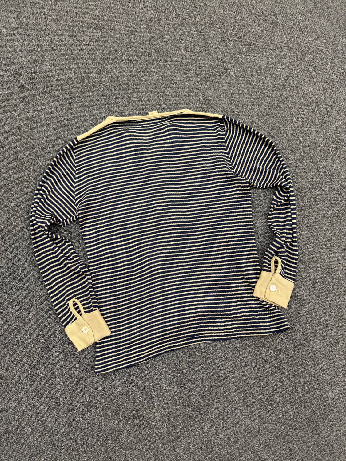 OS)일본 빈티지 스트라이프 헨리넥 롱슬리브 상품이미지3