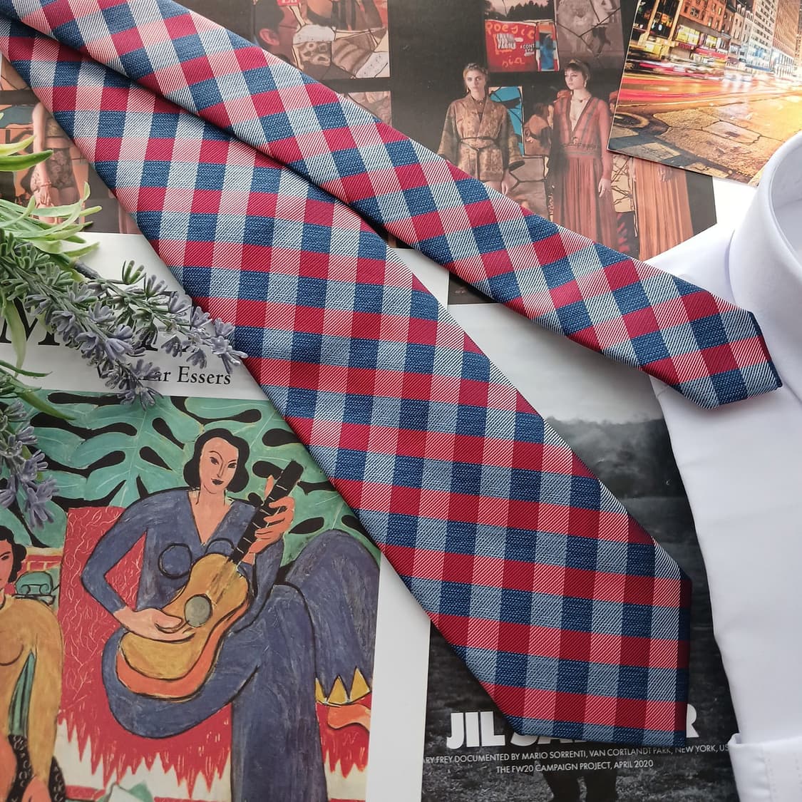 노티카 레드&네이비 체크 넥타이 8.2cm A+등급 A18685
 상품이미지2