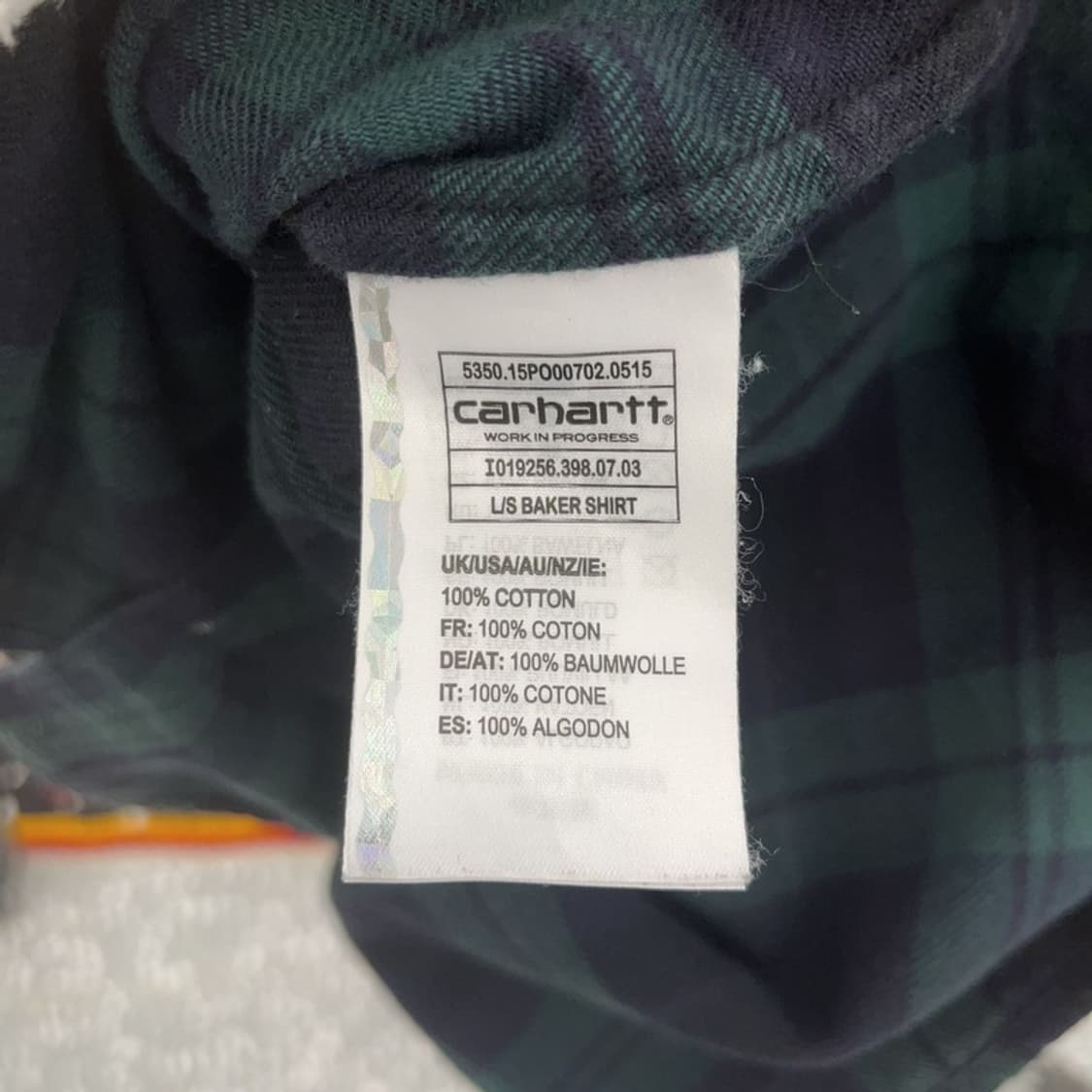 칼하트 WIP 빈티지 타탄체크 딥그린 셔츠 S C08200 상품이미지6