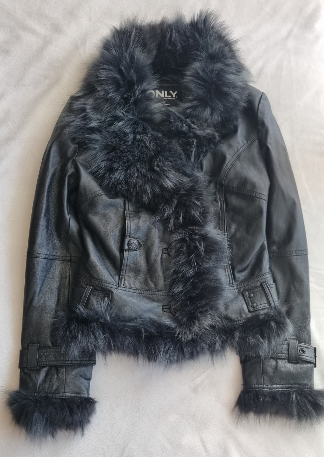 빈티지 펑크 블랙 퍼 자켓 상품이미지1