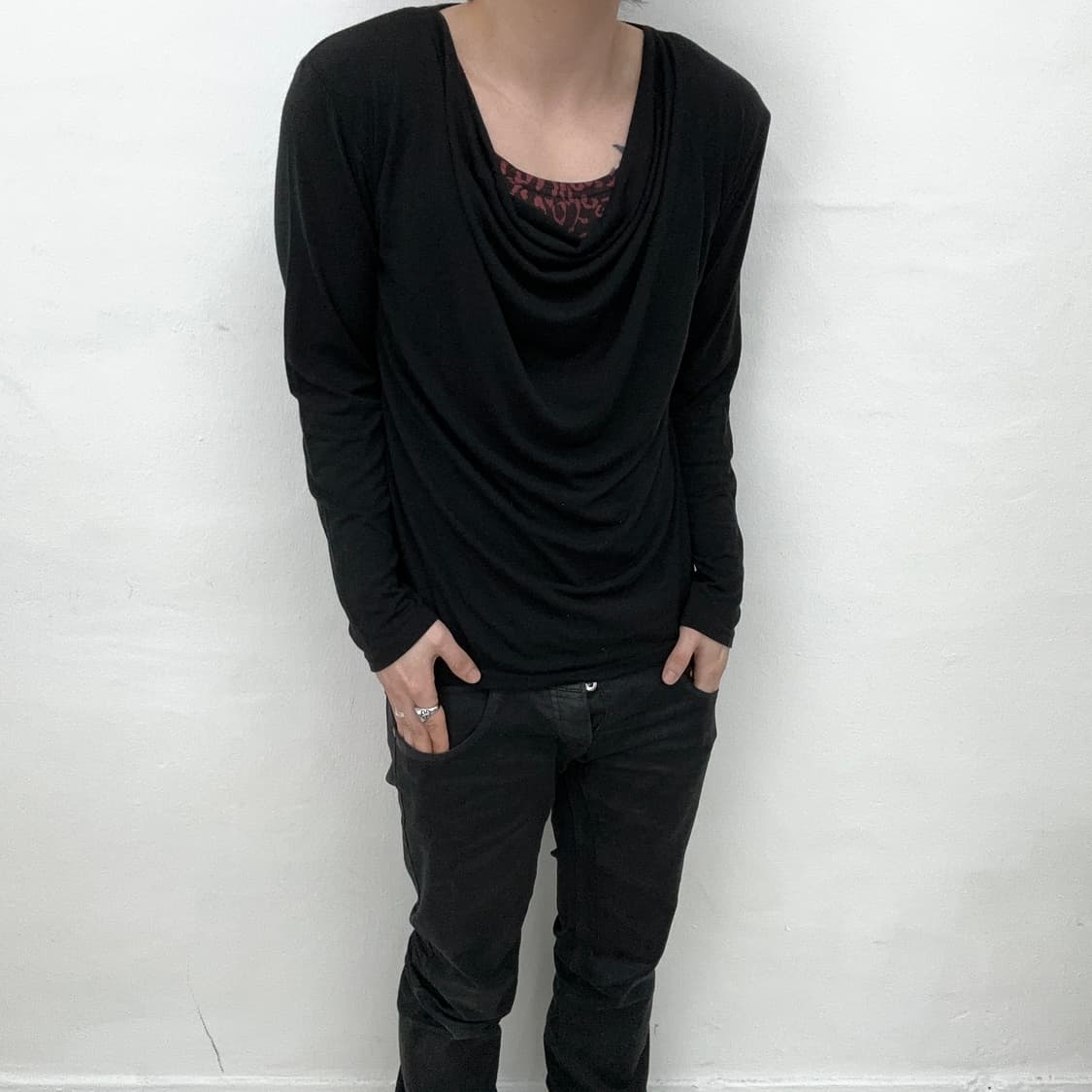 Devil in bass leopard drape sleeve 상품이미지1