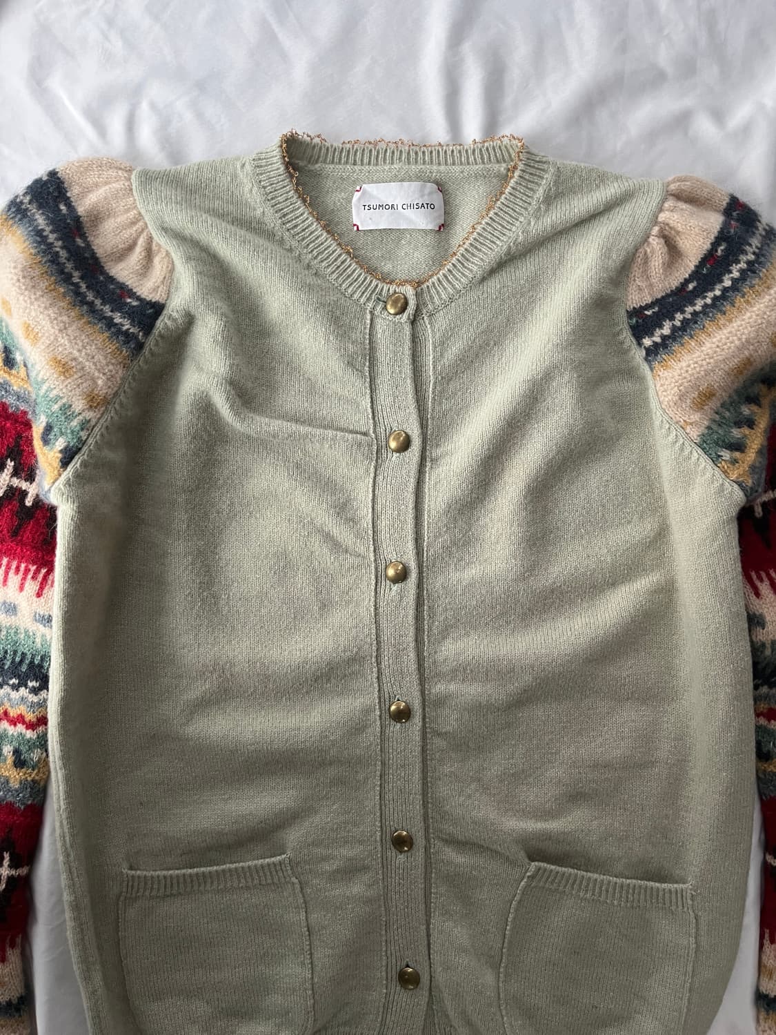 츠모리 치사토 노르딕 울 포켓 니트 가디건 스웨터 상품이미지3