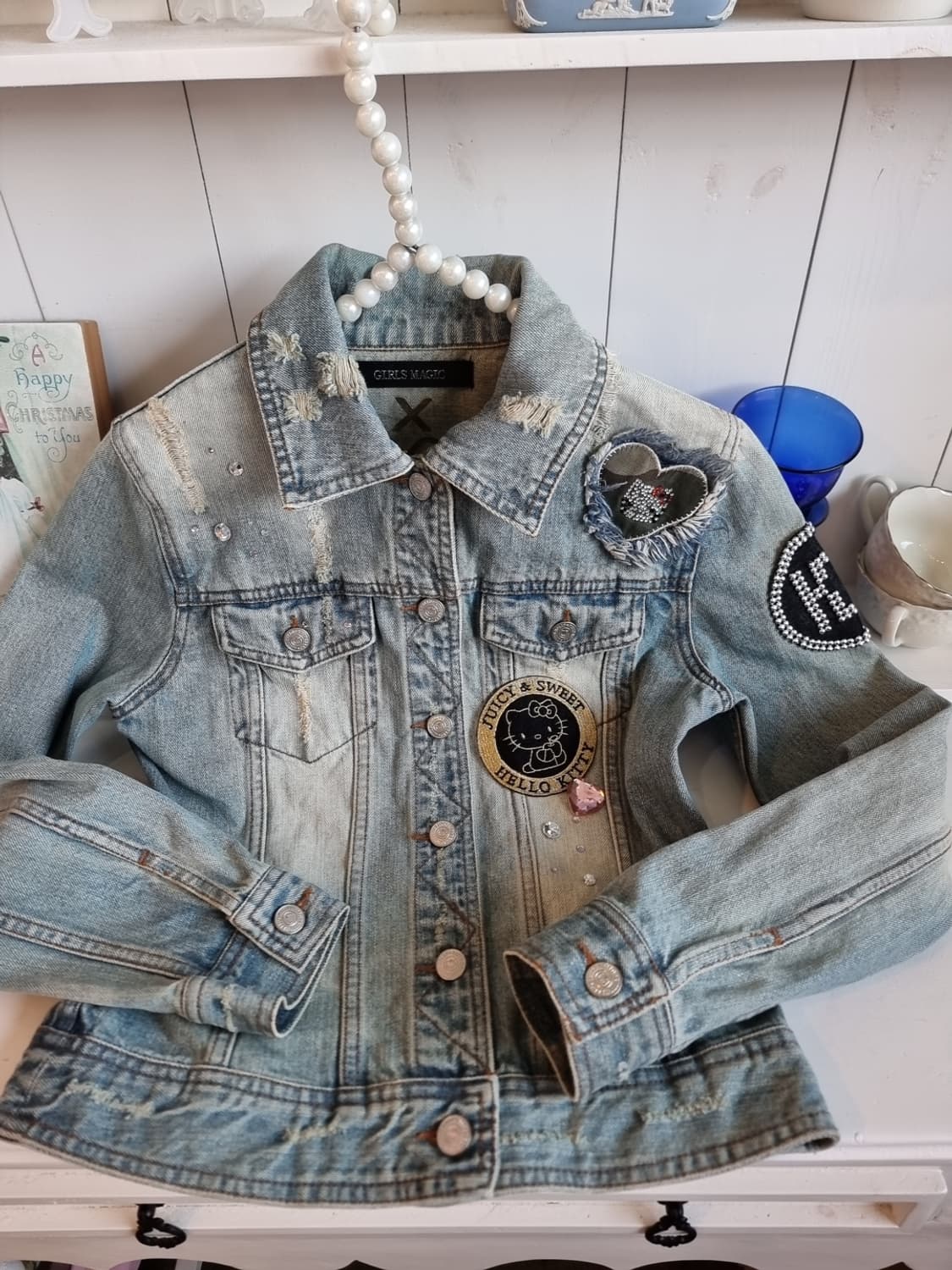 걸즈매직 헬로키티 한정 콜라보 빈티지 데님자켓 상품이미지6