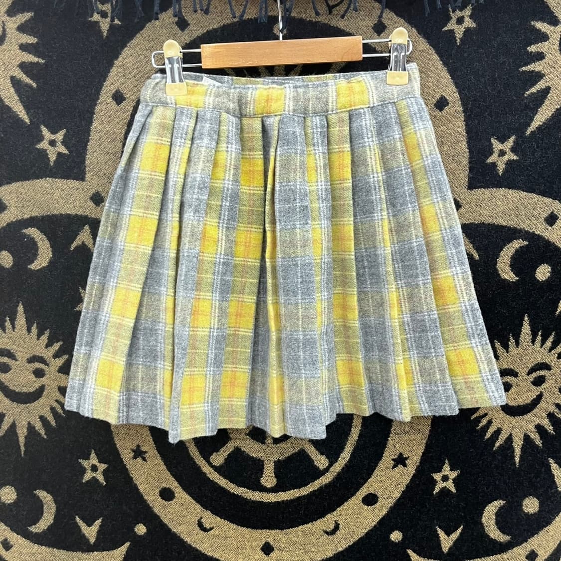 빈티지 코지 모리 단추 체크 하이틴 플리츠 마이크로 스커트 K0139 상품이미지4