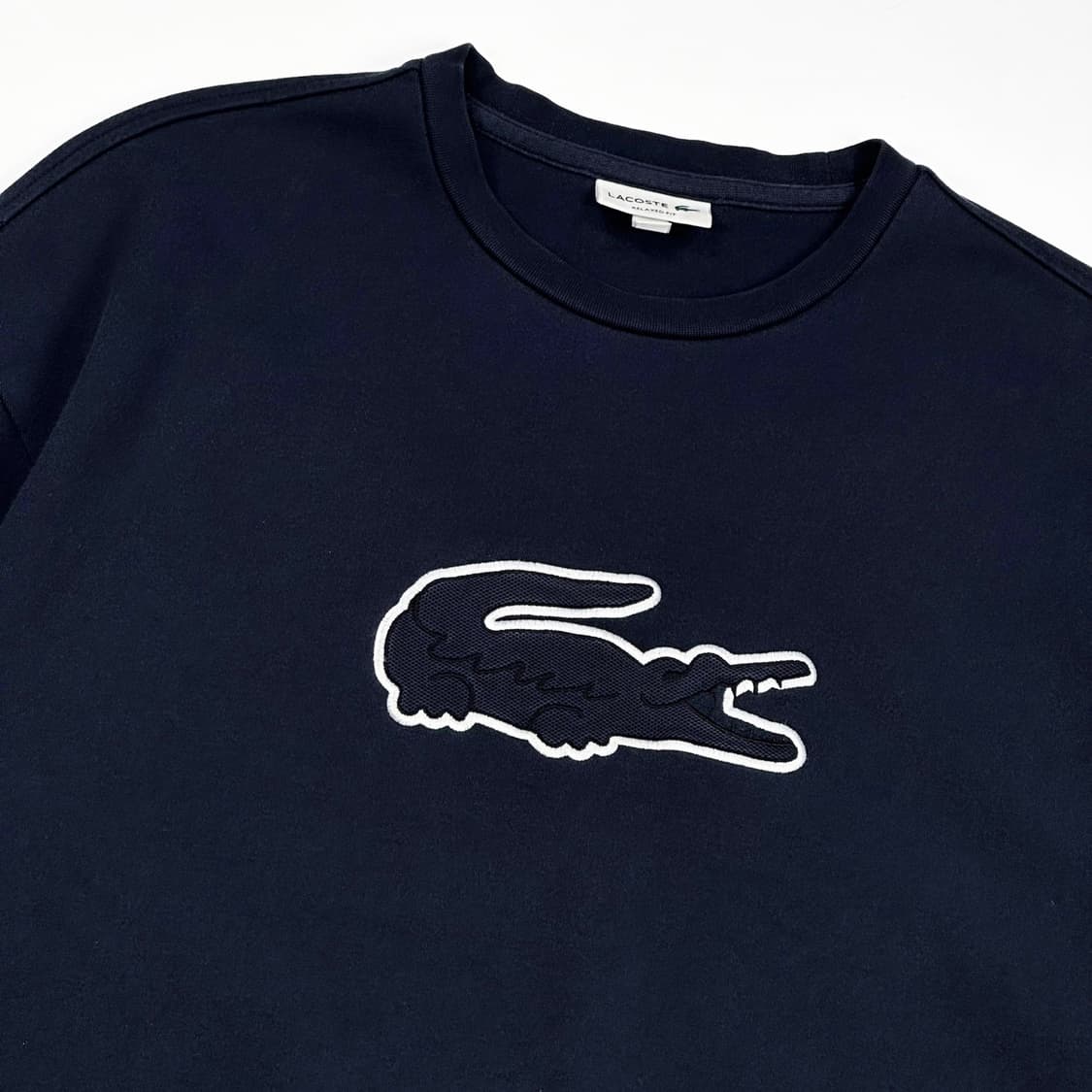 라코스테 크록 네이비 크루넥 맨투맨 (M) 상품이미지3
