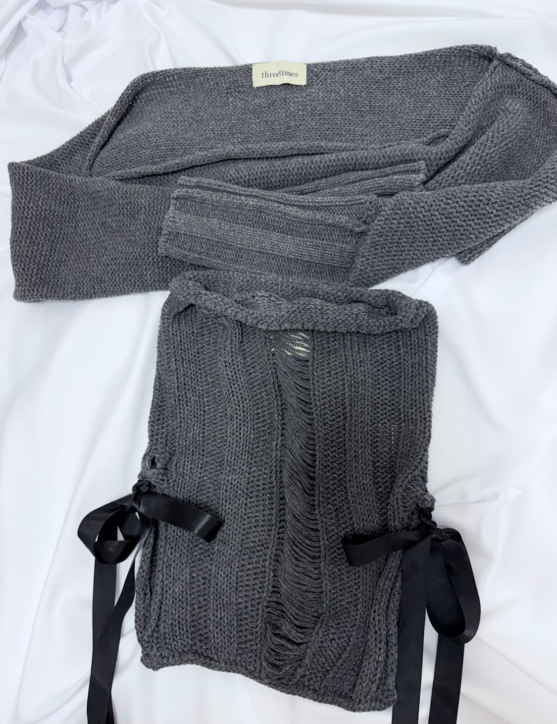 쓰리타임즈 코튼 리본 탑 & 쓰리타임즈 볼레로 세트 상품이미지6