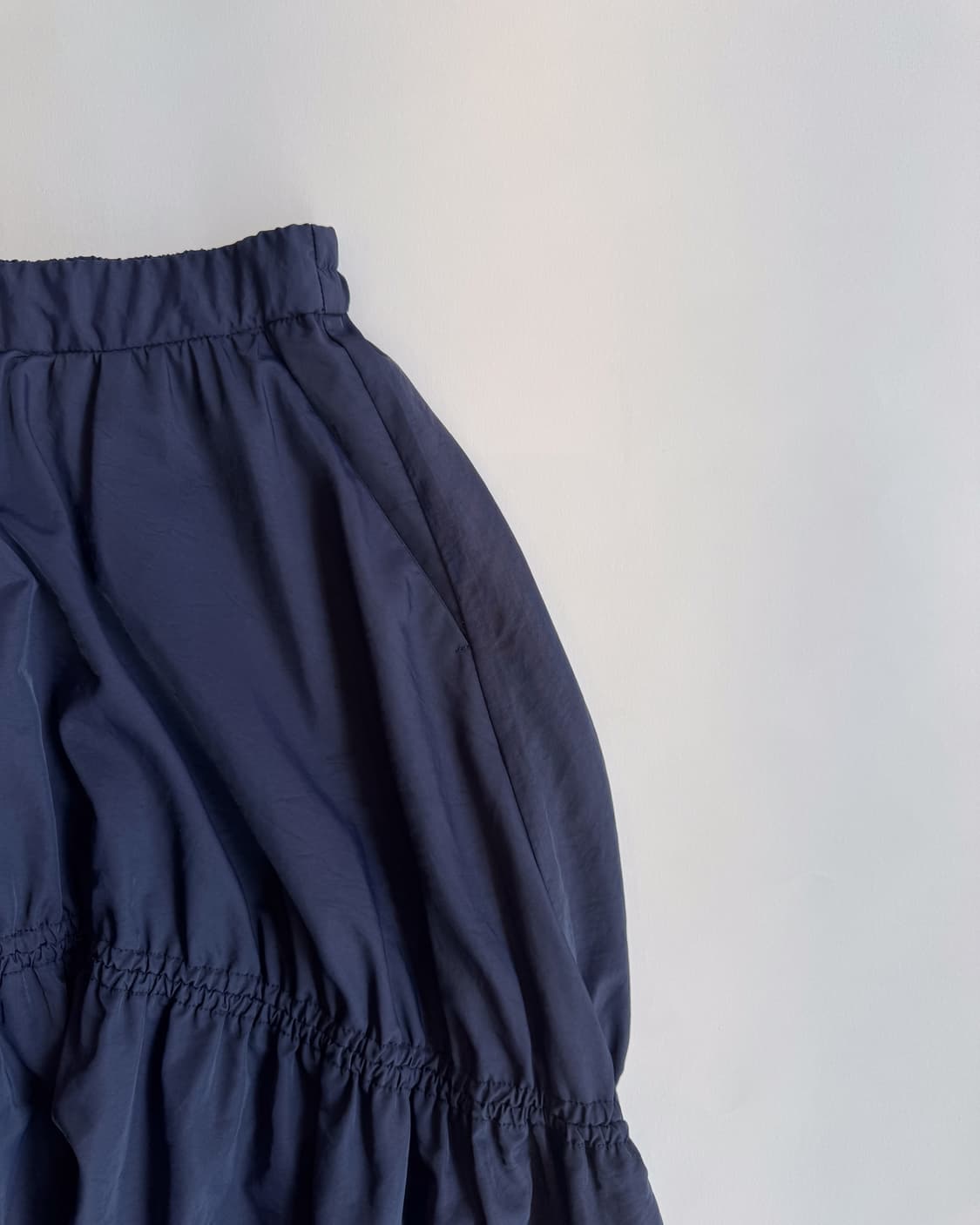 Navy Tiered Shirring Skirt  상품이미지2