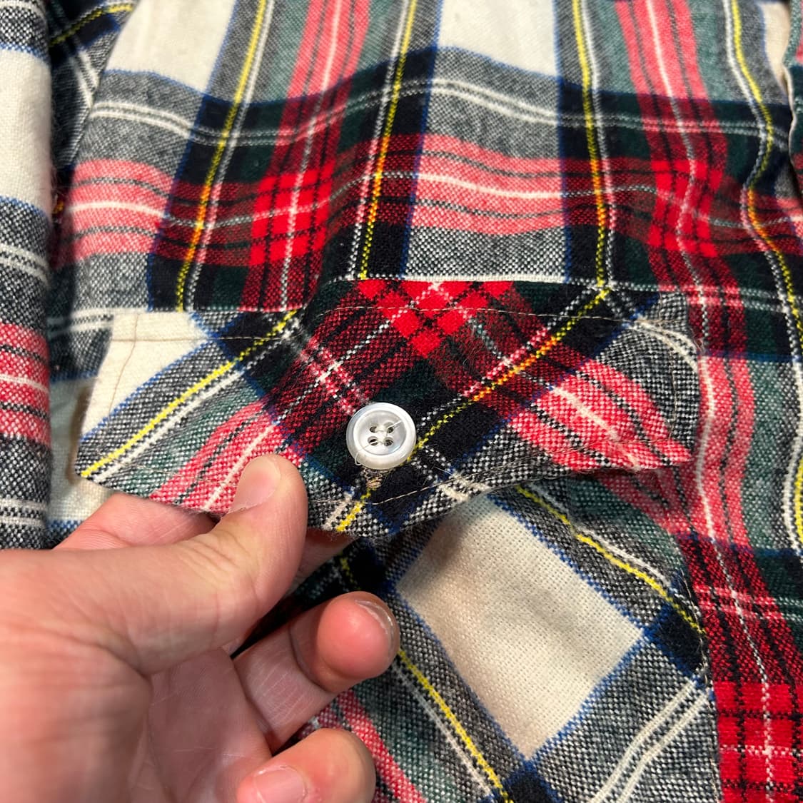 [L] 80s 랭글러 누빔 체크셔츠 상품이미지3