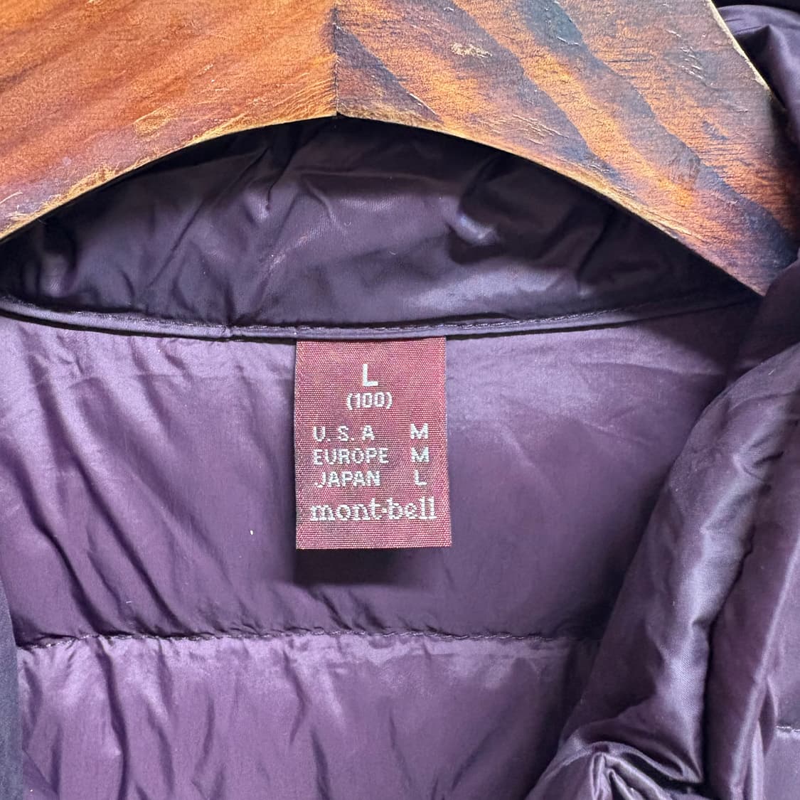 몽벨 montbell 퍼플와인 구스다운 경량패딩 100 상품이미지4