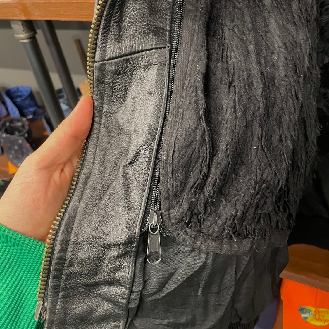 빈티지 플라이트 봄버 쉐르파 내피 A2 리얼 레더 자켓 상품이미지6